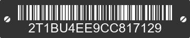 2012 TOYOTA Corolla 2T1BU4EE9CC817129 VIN decoded