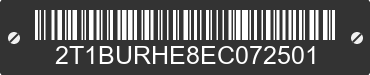2014 TOYOTA Corolla 2T1BURHE8EC072501 VIN decoded