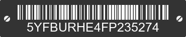 2015 TOYOTA Corolla 5YFBURHE4FP235274 VIN decoded