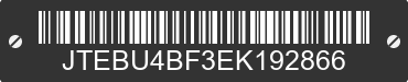 2014 TOYOTA FJ Cruiser JTEBU4BF3EK192866 VIN decoded