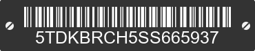 2025 TOYOTA Highlander 5TDKBRCH5SS665937 VIN decoded