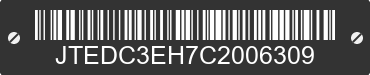 2012 TOYOTA Highlander JTEDC3EH7C2006309 VIN decoded