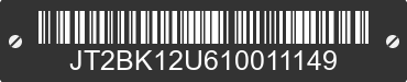 2001 TOYOTA Prius JT2BK12U610011149 VIN decoded