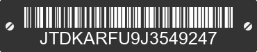 2018 TOYOTA Prius JTDKARFU9J3549247 VIN decoded