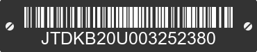 0 TOYOTA Prius JTDKB20U003252380 VIN decoded