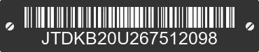 2006 TOYOTA PRIUS JTDKB20U267512098 VIN decoded