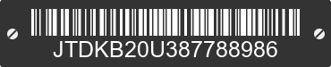 2008 TOYOTA PRIUS JTDKB20U387788986 VIN decoded
