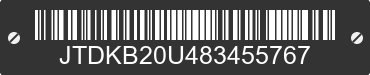 2008 TOYOTA PRIUS JTDKB20U483455767 VIN decoded