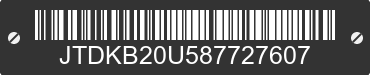 2008 TOYOTA PRIUS JTDKB20U587727607 VIN decoded