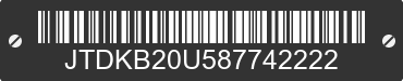 2008 TOYOTA PRIUS JTDKB20U587742222 VIN decoded