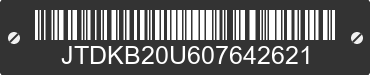 0 TOYOTA Prius JTDKB20U607642621 VIN decoded