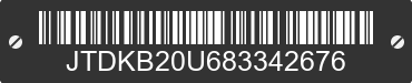 2008 TOYOTA PRIUS JTDKB20U683342676 VIN decoded