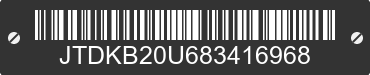2008 TOYOTA Prius JTDKB20U683416968 VIN decoded