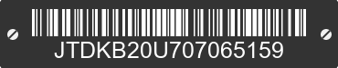 0 TOYOTA Prius JTDKB20U707065159 VIN decoded