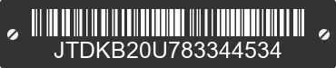 2008 TOYOTA PRIUS JTDKB20U783344534 VIN decoded