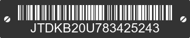 2008 TOYOTA PRIUS JTDKB20U783425243 VIN decoded