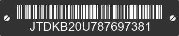 2008 TOYOTA PRIUS JTDKB20U787697381 VIN decoded