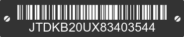 2008 TOYOTA Prius JTDKB20UX83403544 VIN decoded