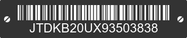 2009 TOYOTA PRIUS JTDKB20UX93503838 VIN decoded