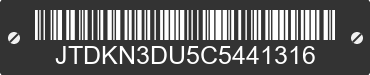2012 TOYOTA Prius JTDKN3DU5C5441316 VIN decoded