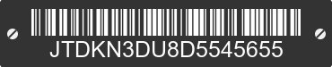 2013 TOYOTA Prius JTDKN3DU8D5545655 VIN decoded