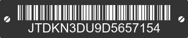 2013 TOYOTA Prius JTDKN3DU9D5657154 VIN decoded