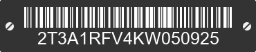 2019 TOYOTA RAV4 2T3A1RFV4KW050925 VIN decoded