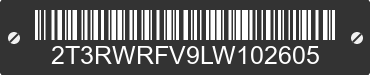 2020 TOYOTA RAV4 2T3RWRFV9LW102605 VIN decoded