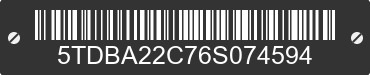 2006 TOYOTA Sienna 5TDBA22C76S074594 VIN decoded