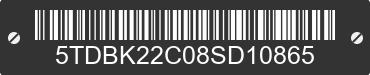 2008 TOYOTA Sienna 5TDBK22C08SD10865 VIN decoded