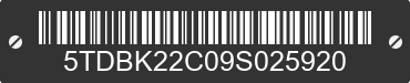 2009 TOYOTA Sienna 5TDBK22C09S025920 VIN decoded