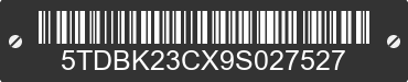 2009 TOYOTA Sienna 5TDBK23CX9S027527 VIN decoded