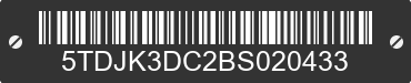 2011 TOYOTA Sienna 5TDJK3DC2BS020433 VIN decoded