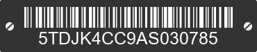 2010 TOYOTA Sienna 5TDJK4CC9AS030785 VIN decoded
