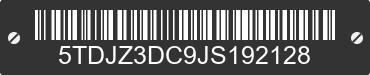 2018 TOYOTA Sienna 5TDJZ3DC9JS192128 VIN decoded