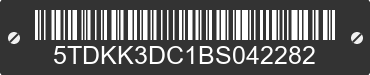 2011 TOYOTA Sienna 5TDKK3DC1BS042282 VIN decoded