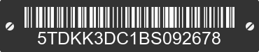 2011 TOYOTA Sienna 5TDKK3DC1BS092678 VIN decoded