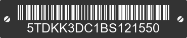 2011 TOYOTA Sienna 5TDKK3DC1BS121550 VIN decoded