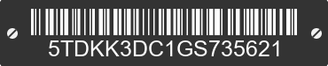 2016 TOYOTA Sienna 5TDKK3DC1GS735621 VIN decoded
