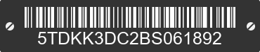 2011 TOYOTA Sienna 5TDKK3DC2BS061892 VIN decoded