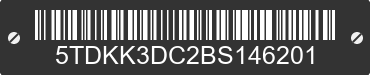 2011 TOYOTA Sienna 5TDKK3DC2BS146201 VIN decoded