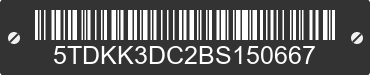 2011 TOYOTA Sienna 5TDKK3DC2BS150667 VIN decoded