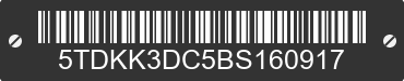 2011 TOYOTA Sienna 5TDKK3DC5BS160917 VIN decoded