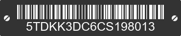 2012 TOYOTA Sienna 5TDKK3DC6CS198013 VIN decoded