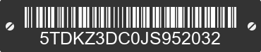 2018 TOYOTA Sienna 5TDKZ3DC0JS952032 VIN decoded
