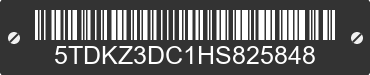 2017 TOYOTA Sienna 5TDKZ3DC1HS825848 VIN decoded