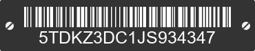 2018 TOYOTA Sienna 5TDKZ3DC1JS934347 VIN decoded