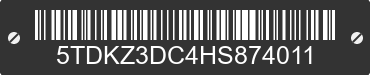 2017 TOYOTA Sienna 5TDKZ3DC4HS874011 VIN decoded