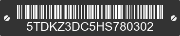 2017 TOYOTA Sienna 5TDKZ3DC5HS780302 VIN decoded