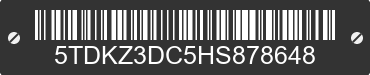 2017 TOYOTA Sienna 5TDKZ3DC5HS878648 VIN decoded